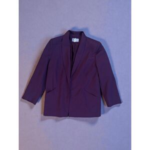 DA RUE of CALIFORNIA Size 16 Solid Purple Open Front Blazer with Pockets